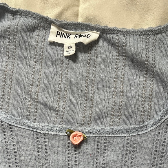 Pink Rose Periwinkle Ribbed Pajamas - Picture 3 of 3